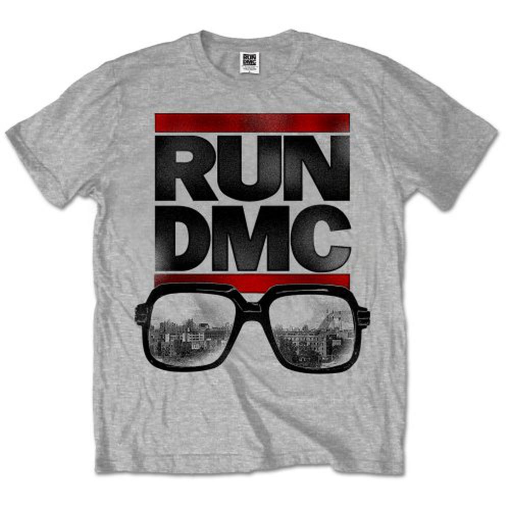 Run DMC - Glasses NYC Heren Tshirt - Grijs